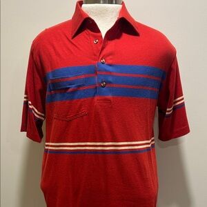Vintage Izod Club red striped polo shirt